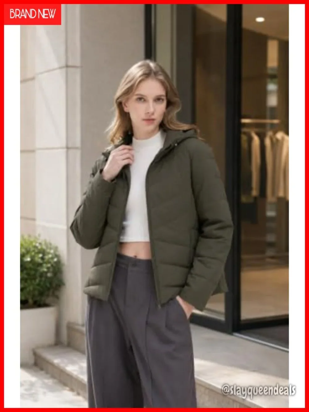 Women's Lightweight Puffer Jacket Hooded Quilted Coat Zip Up with Pockets
